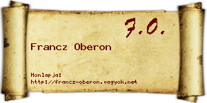 Francz Oberon névjegykártya